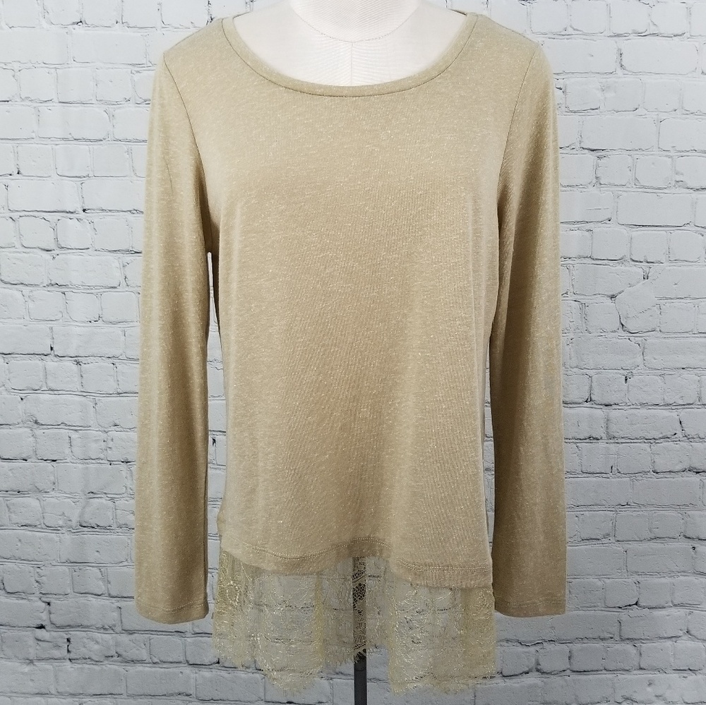 AMANDA GREEN | long sleeve scoop neck with lace